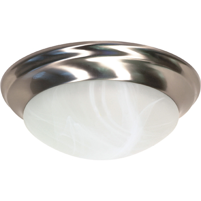Nuvo Lighting 60/3202  2 Light 14" Flush Mount Twist & Lock with Alabaster Glass - (2) 13w GU24 Lamps Included in Brushed Nickel Finish